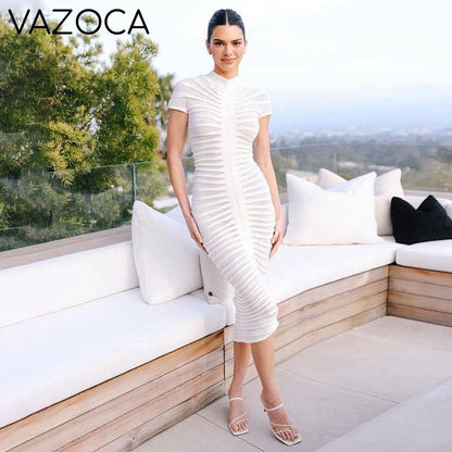 Elegant Knitted See Through Dress