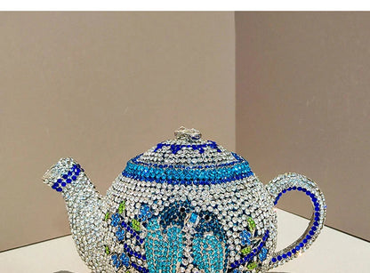 Teapot Rhinestone Clutch Bag