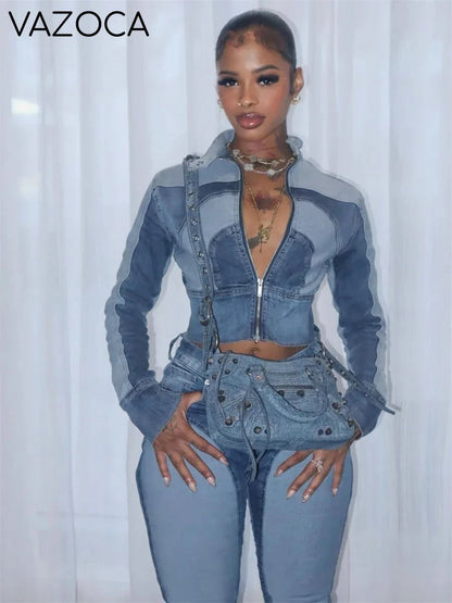 Shya Tracksuit Denim Set