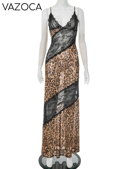 Jeni Mesh Leopard Dress