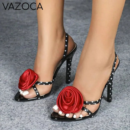 Rose Flower High Heels