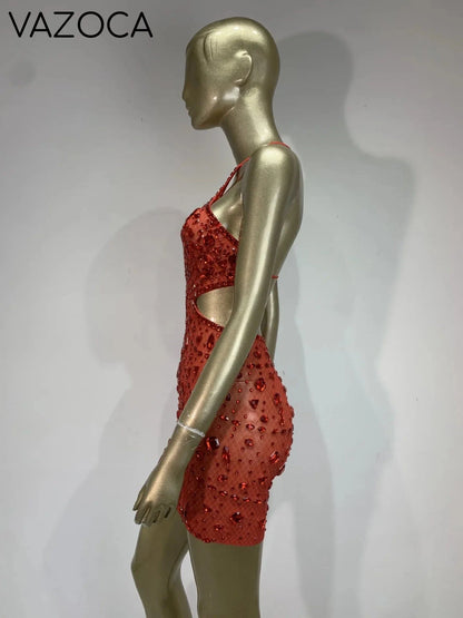 Anaya Mesh Sequins Mini Dress