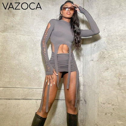 Hollow Out Top & Mini Skirt
