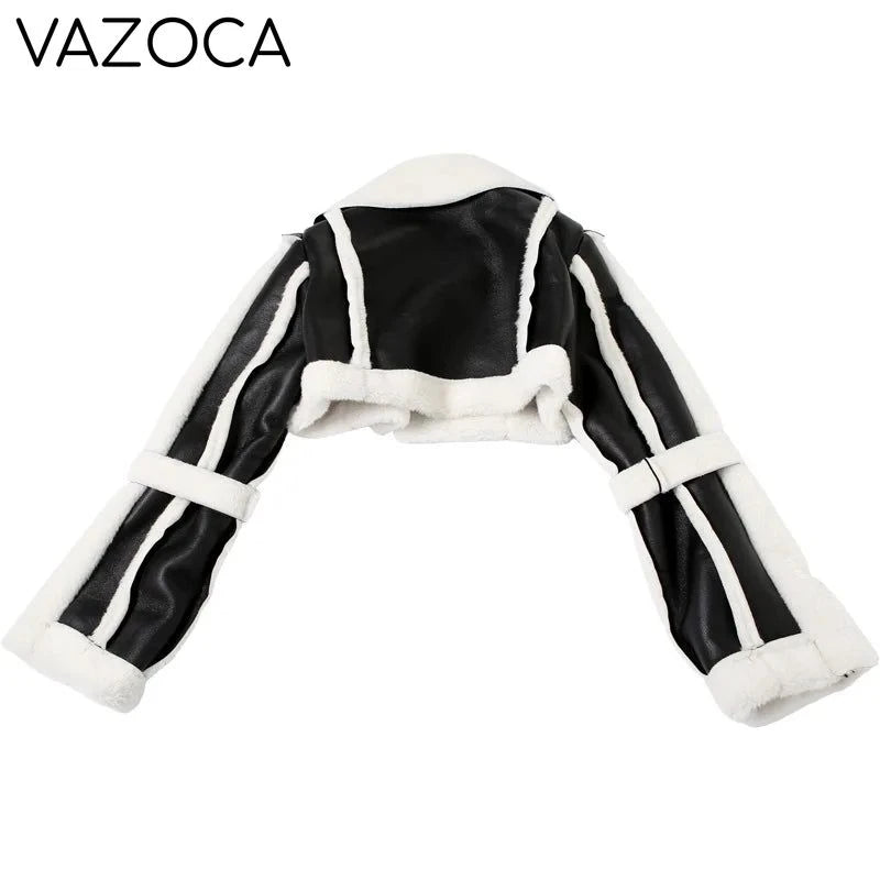 Fur Collar Crop Jacket