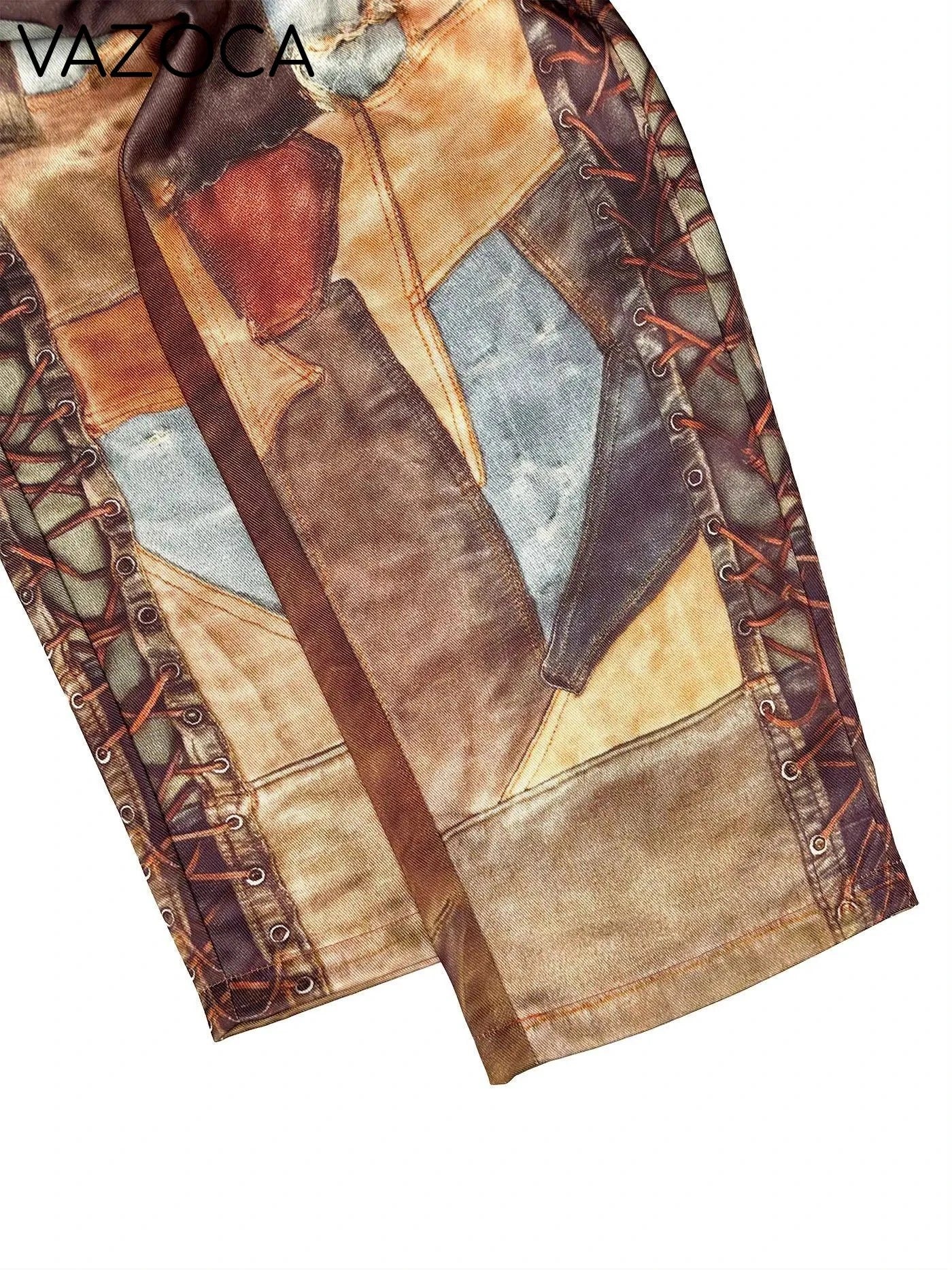 Leather 3D Print Pants
