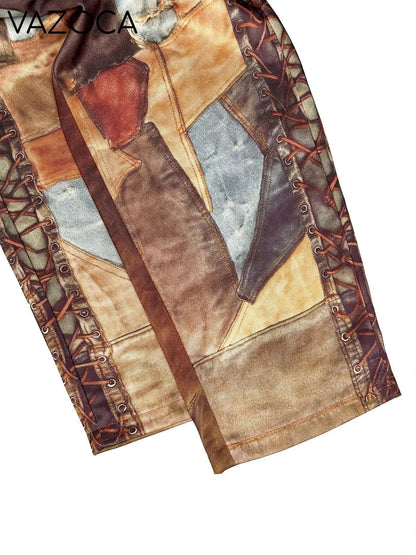 Leather 3D Print Pants