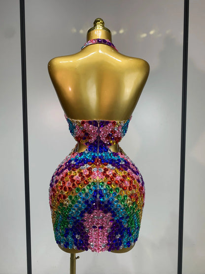 Amleia Rhinestone Mini Dress