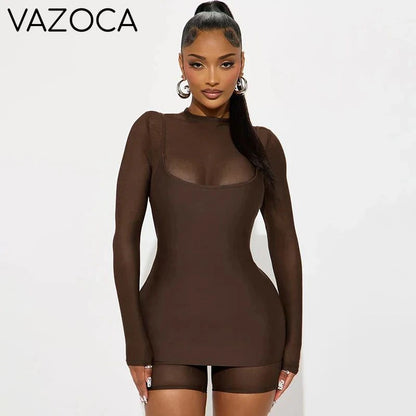 Illusion Mesh Romper Dress