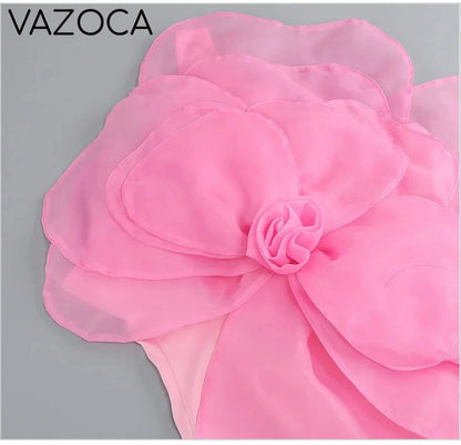 One Shoulder Flower Mini Dress