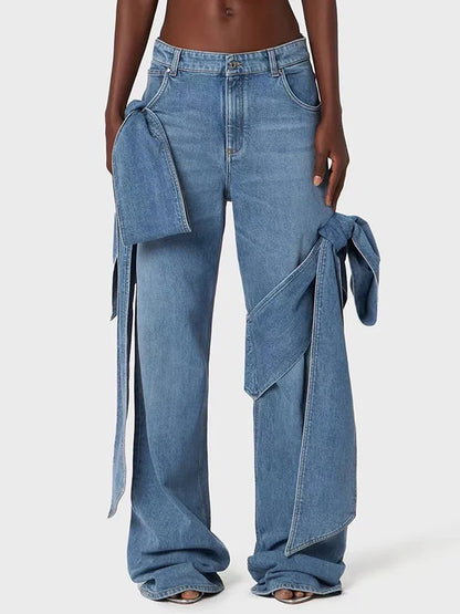 Bow Wrap Denim Set