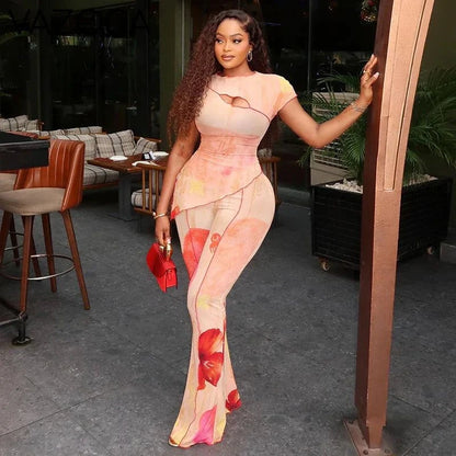 Floral Illusion Mesh Two-Piece Set