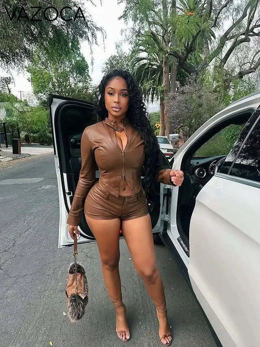 Timeless Leather Short Set