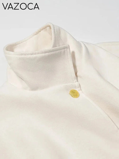 Luxurious Wool Stand Collar Coat