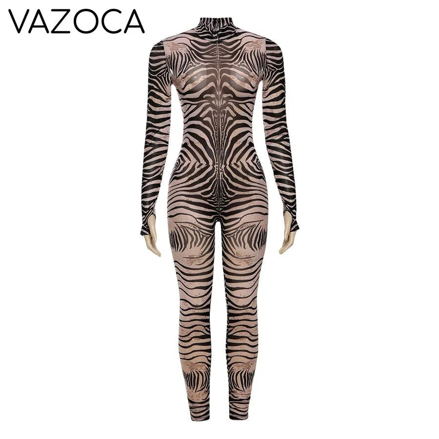 She's A Beast Zebra Jumpsuit