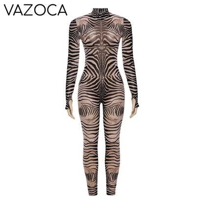 She's A Beast Zebra Jumpsuit