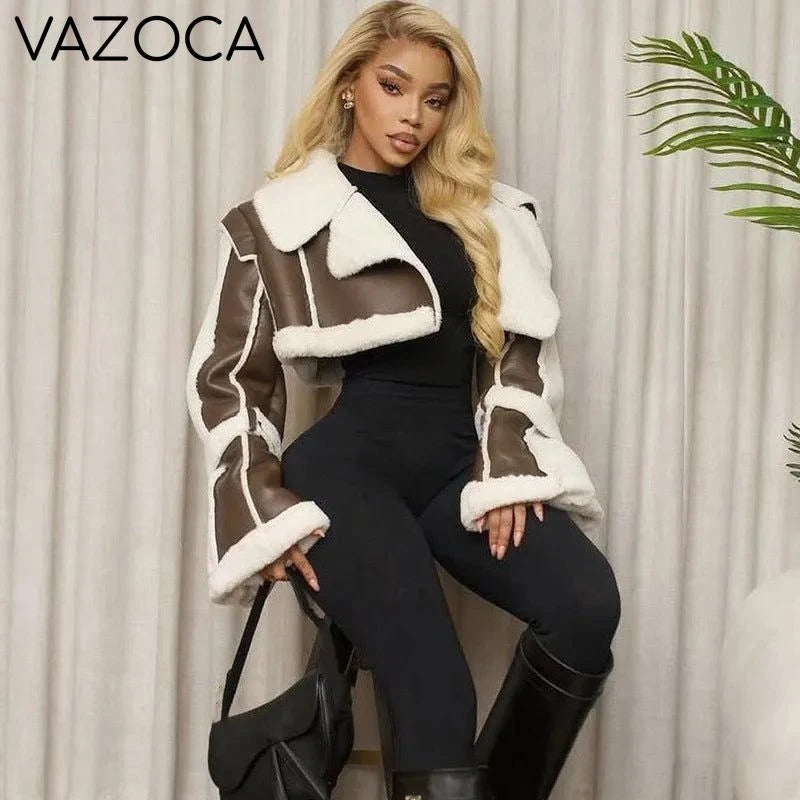 Fur Collar Crop Jacket