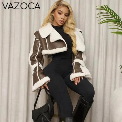Fur Collar Crop Jacket
