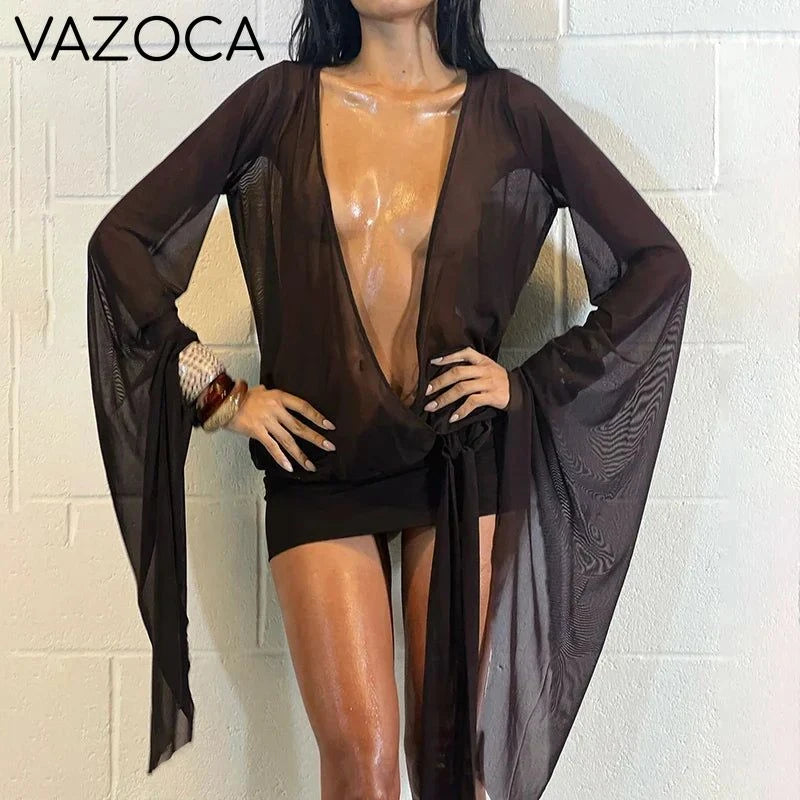 Sheer Wrap Cover Dress