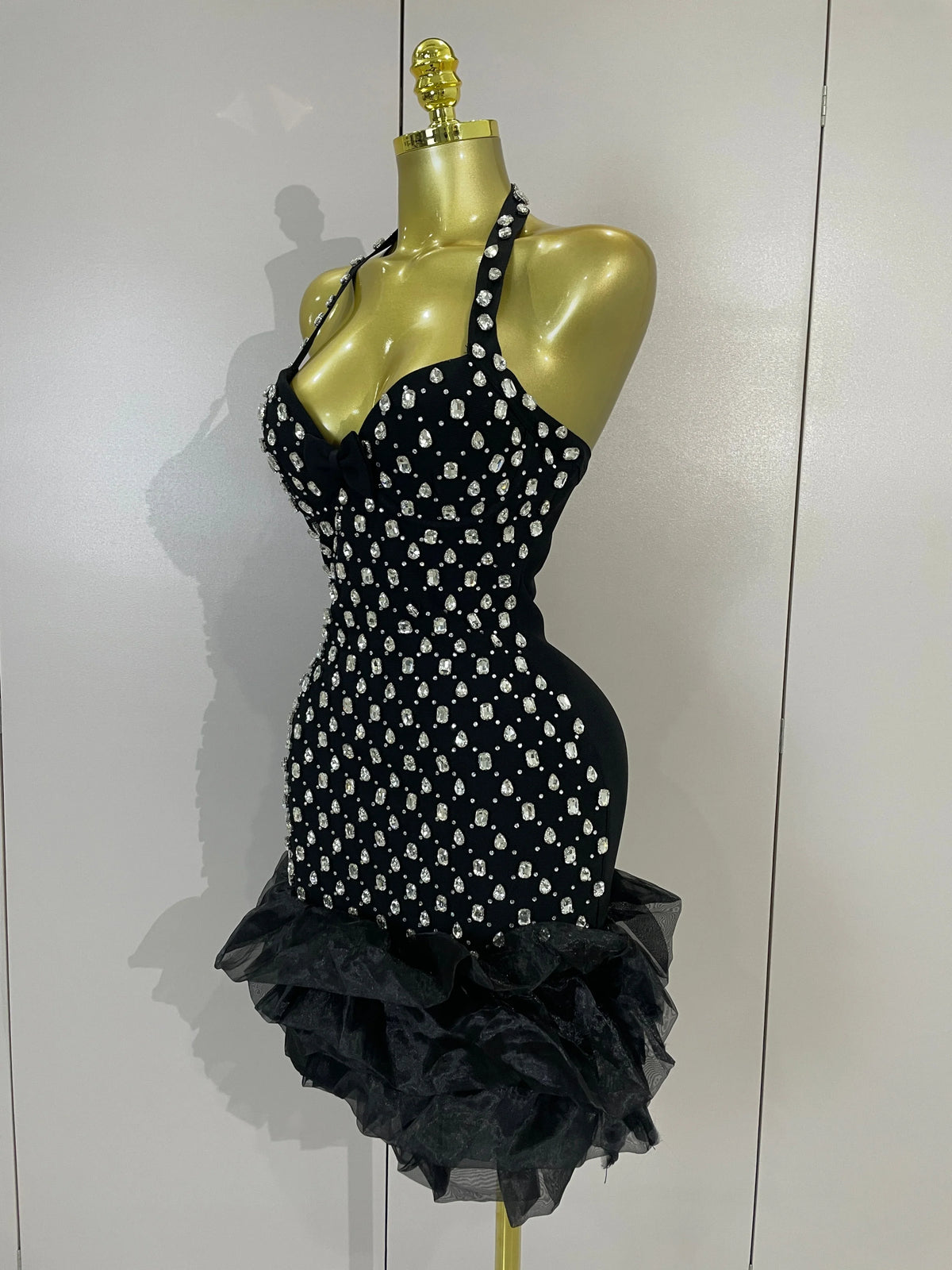 Sarah Rhinestone Bandage Mini Dress
