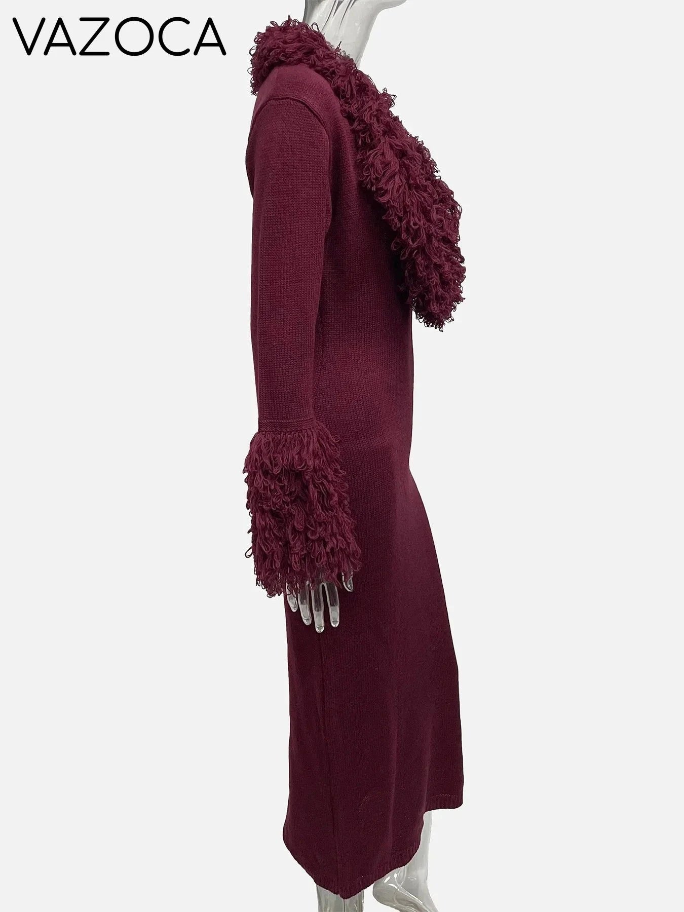 Fanie Knit Fur Maxi Dress