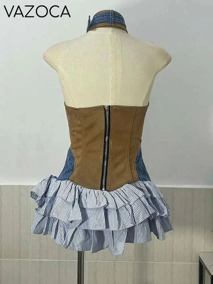 Ava Retro Rivet Mini Dress