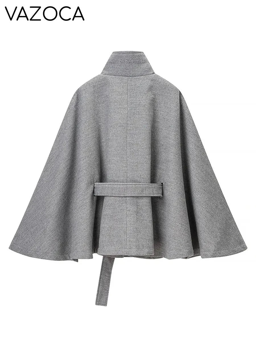 Luxurious Wool Stand Collar Coat