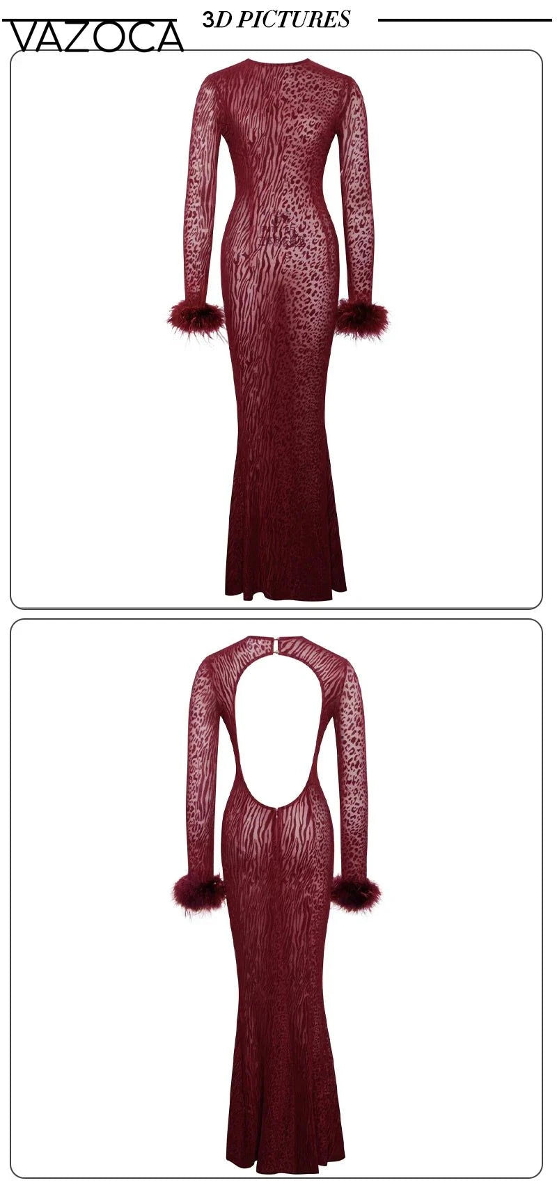 Jazmyne Leopard Feather Dress