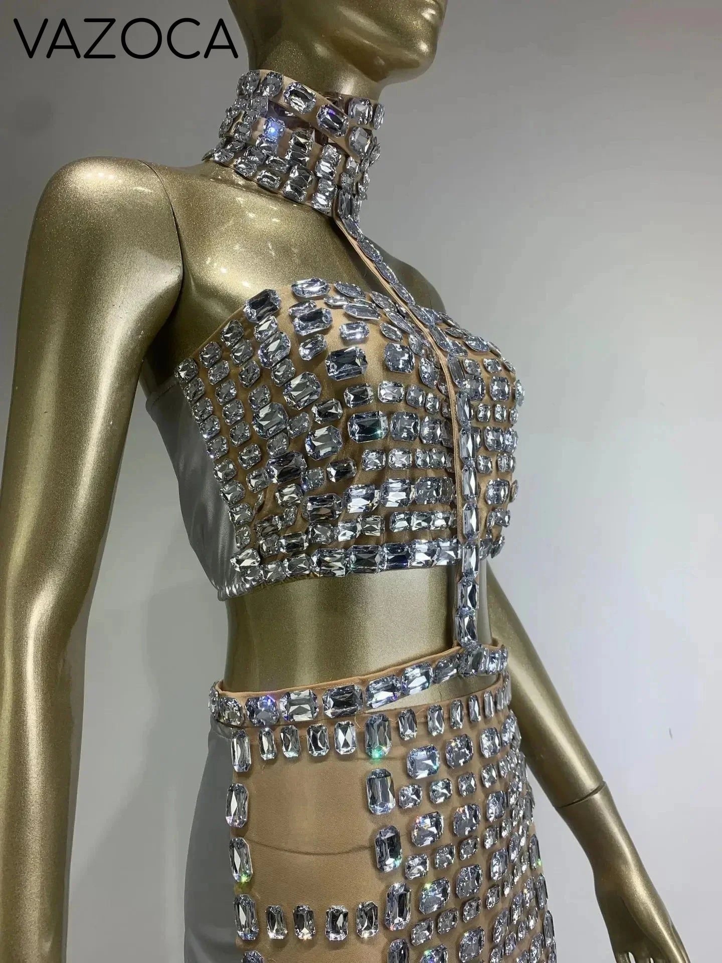 Lory Mesh Sequins Skirt Set