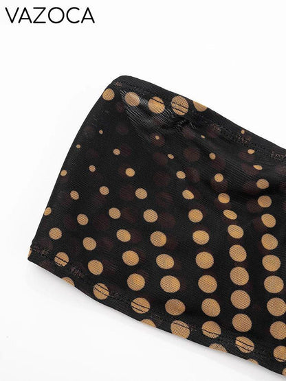Polka Print 3pcs Shawl Short Set