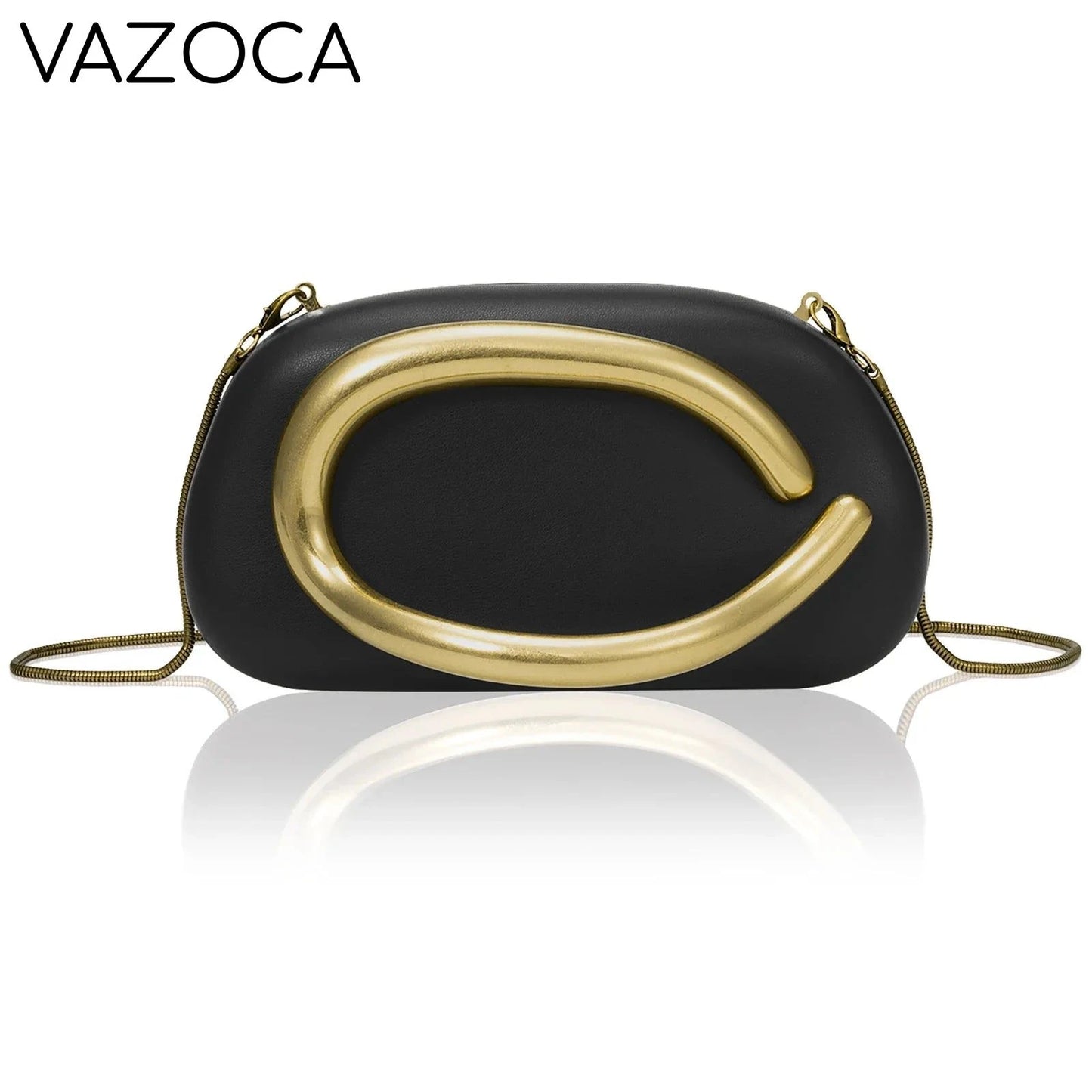 Leather Clutch Purse black