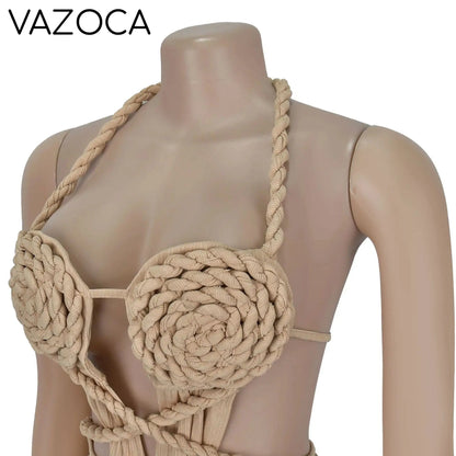 Hemp Rope Ruched Knit Dress