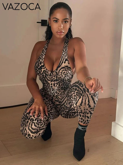 Peach Leopard Jumpsuit