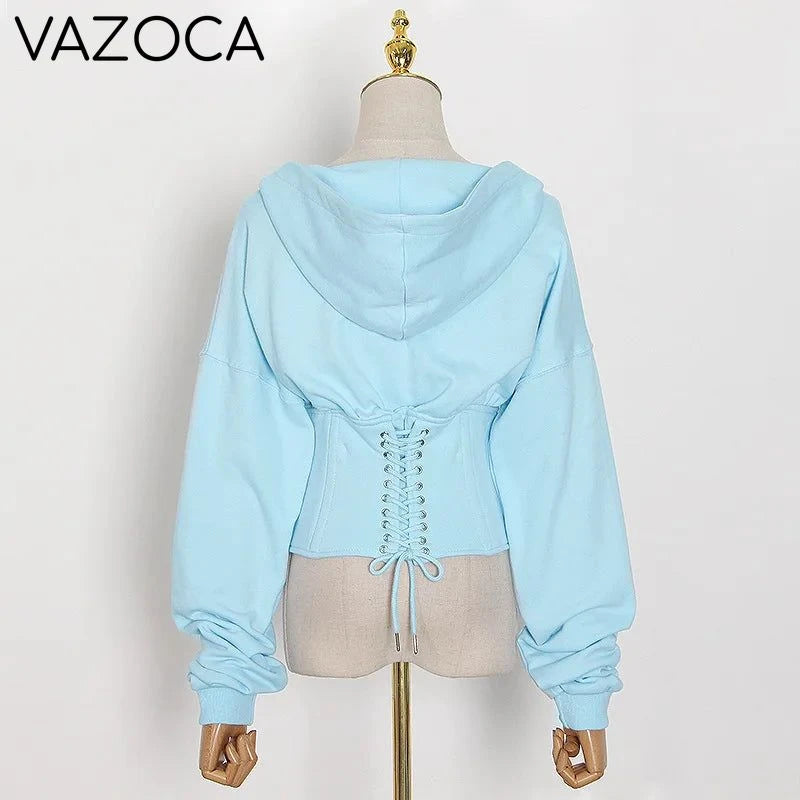 Hoodie Bandage Corset Jacket