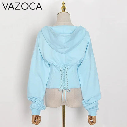 Hoodie Bandage Corset Jacket