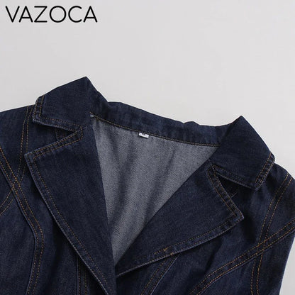 Belted Retro Denim Mini Dress
