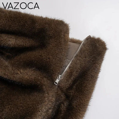 Furry Pleated Mini Skirt