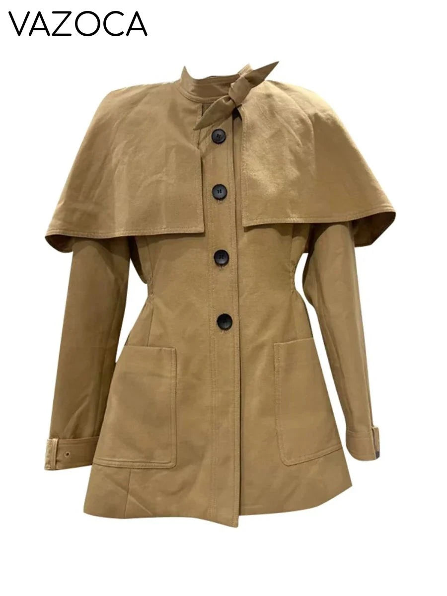 Bowknot Trench Coat KHAKI