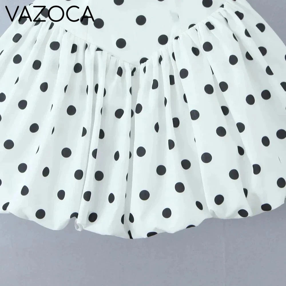 Polka Dot Puff Mini Dress
