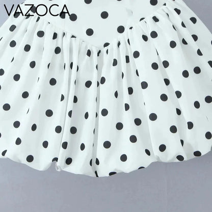 Polka Dot Puff Mini Dress
