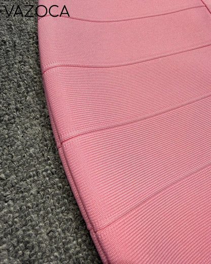 Pink Bodycon Bandage Mini Dress