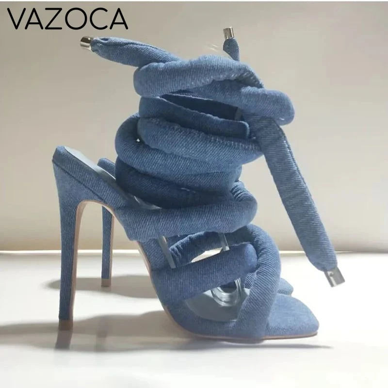 Act Up High Heels blue demin