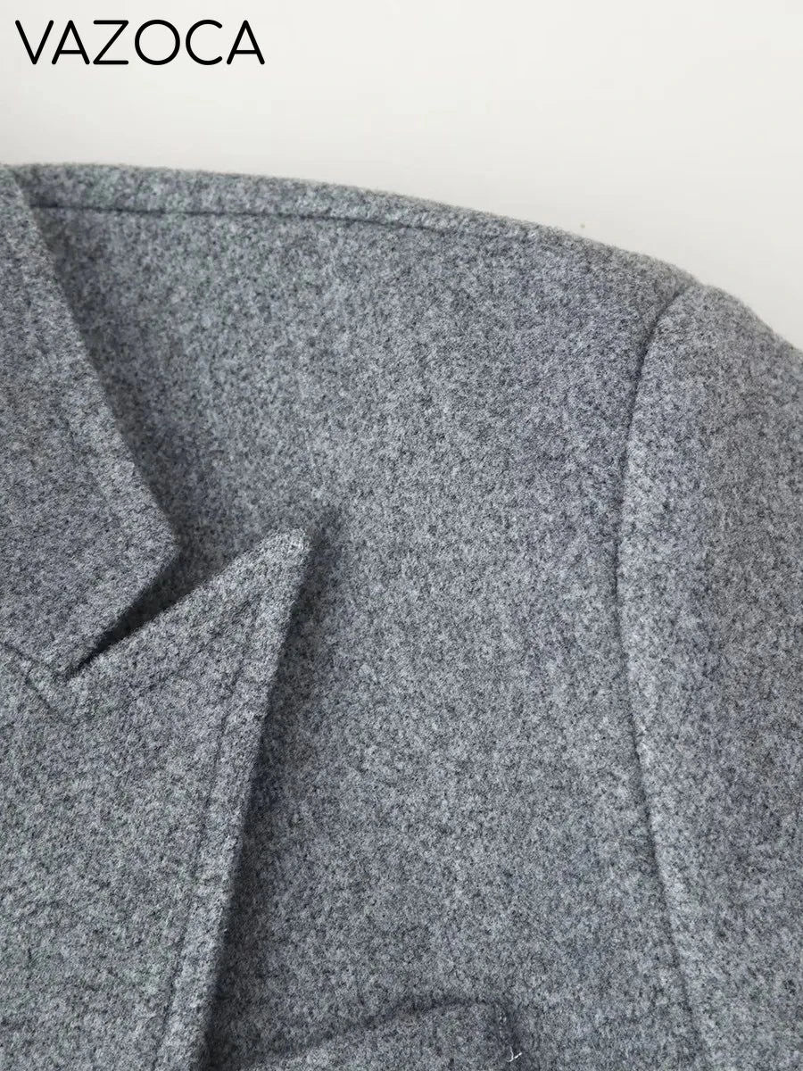 Wool Tassel Hem Coat