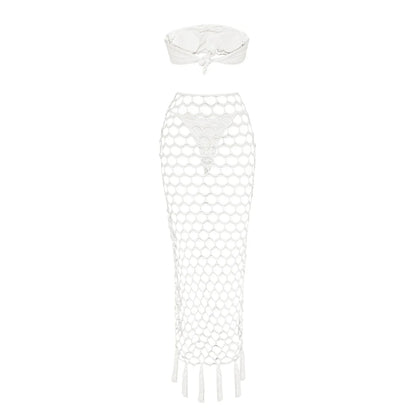 Lilithia Crochet Knit Bikini Skirt Set