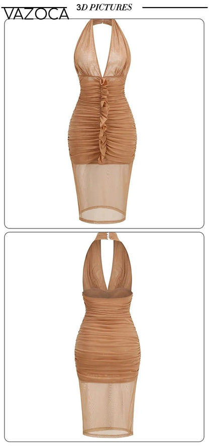 Bella Mesh Pleated Dress