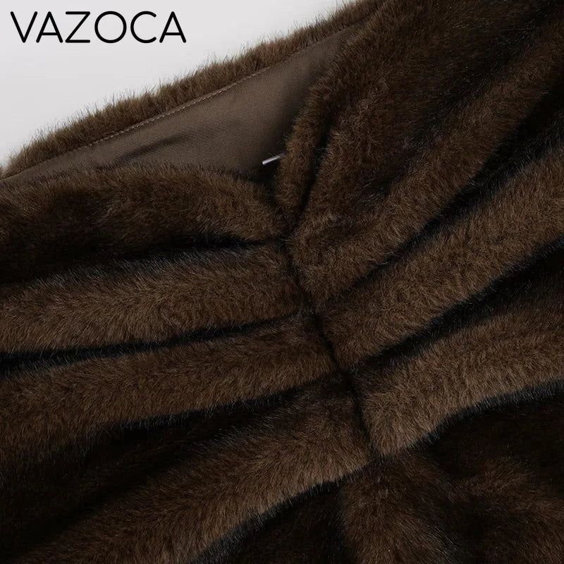 Furry Pleated Mini Skirt