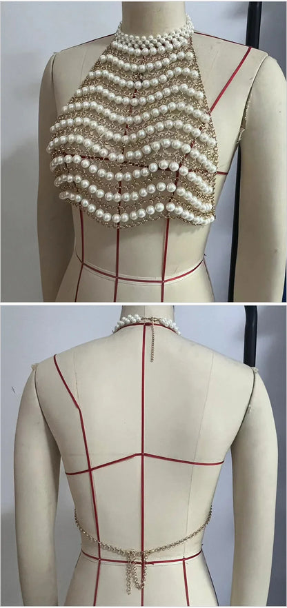 Pearl Embellished Crop Top