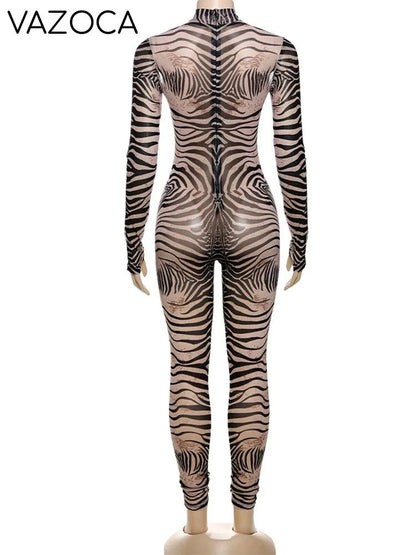 She's A Beast Zebra Jumpsuit