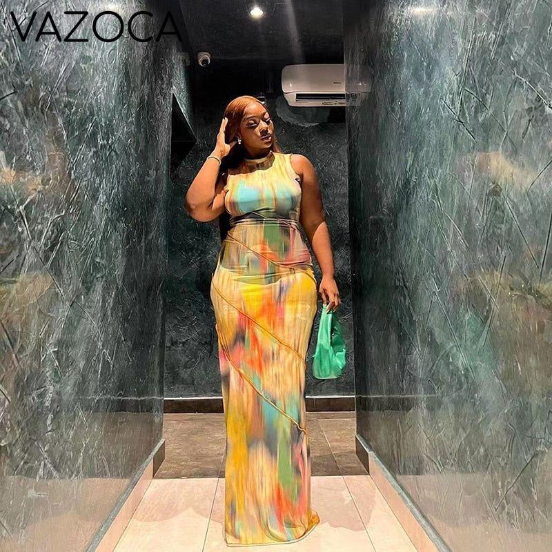 Aesthetic Tie Dye Maxi Dress