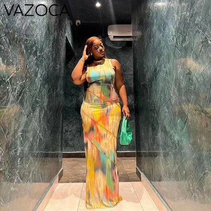 Aesthetic Tie Dye Maxi Dress