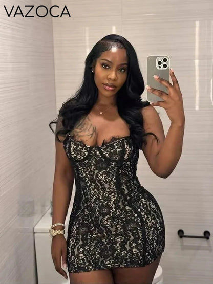 Double Lace Mini Dress